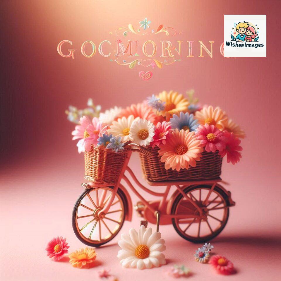 free good morning images for whatsapp miniature bicycle with flowers good morning sunrise jpg ()