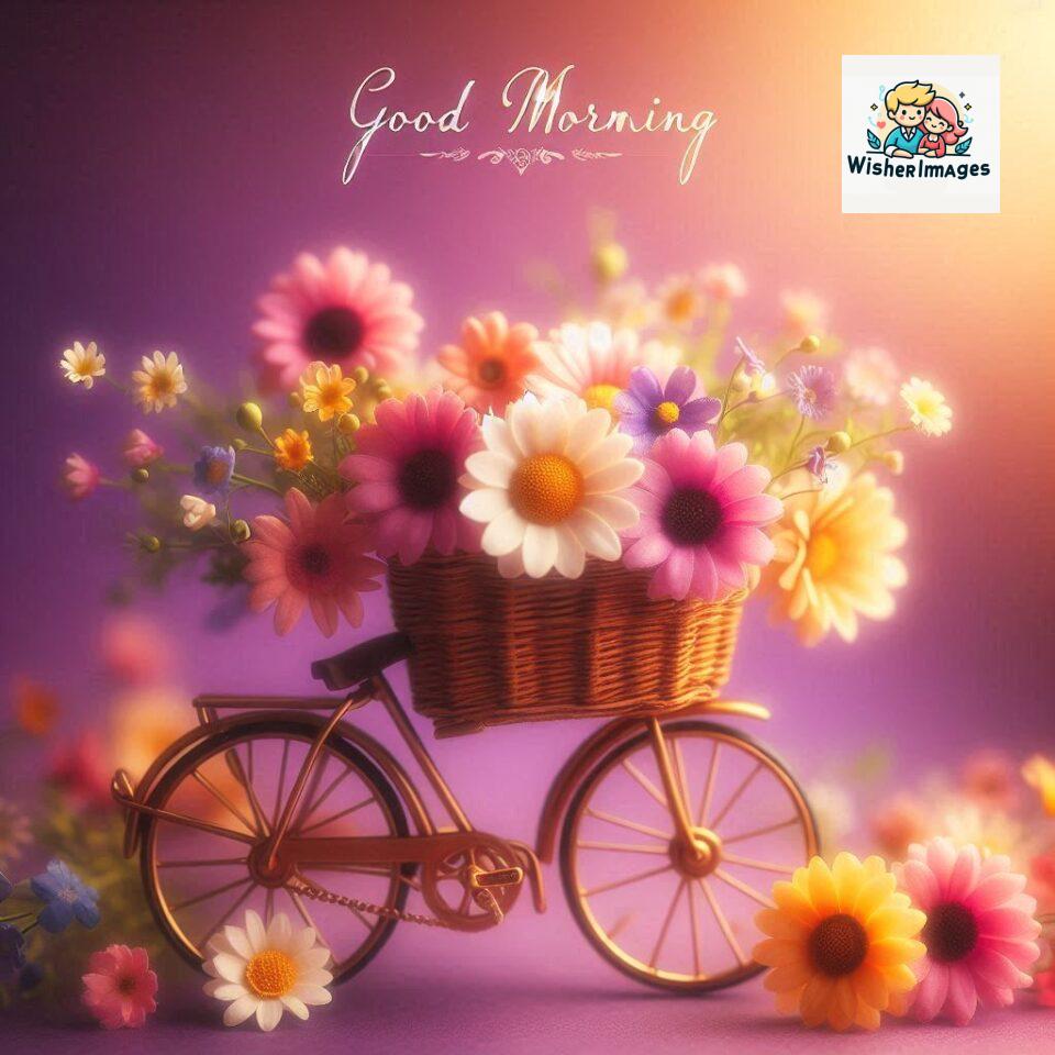 free good morning images for whatsapp miniature bicycle with flowers good morning sunrise jpg ()