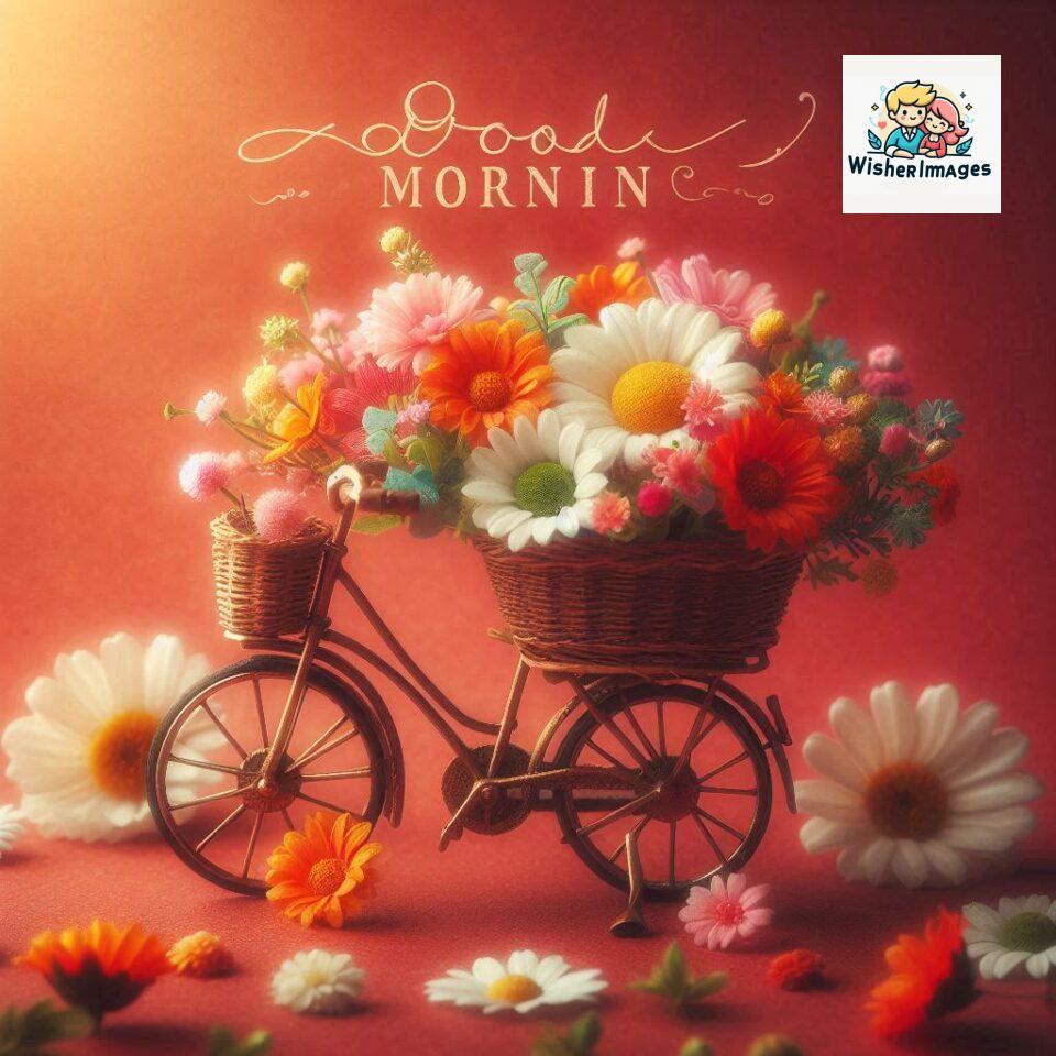 free good morning images for whatsapp miniature bicycle with flowers good morning sunrise jpg ()