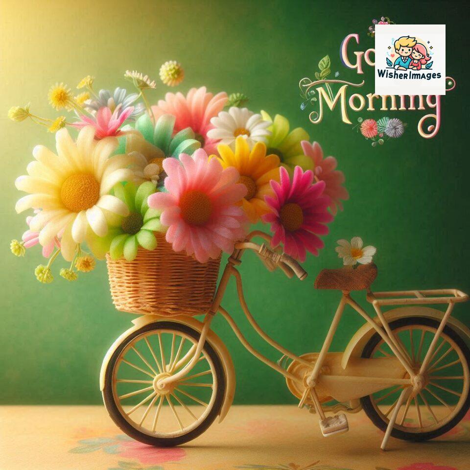 free good morning images for whatsapp miniature bicycle with flowers good morning sunrise jpg ()