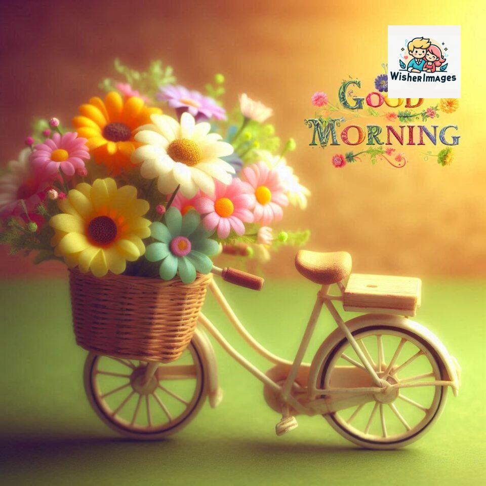 free good morning images for whatsapp miniature bicycle with flowers good morning sunrise jpg ()