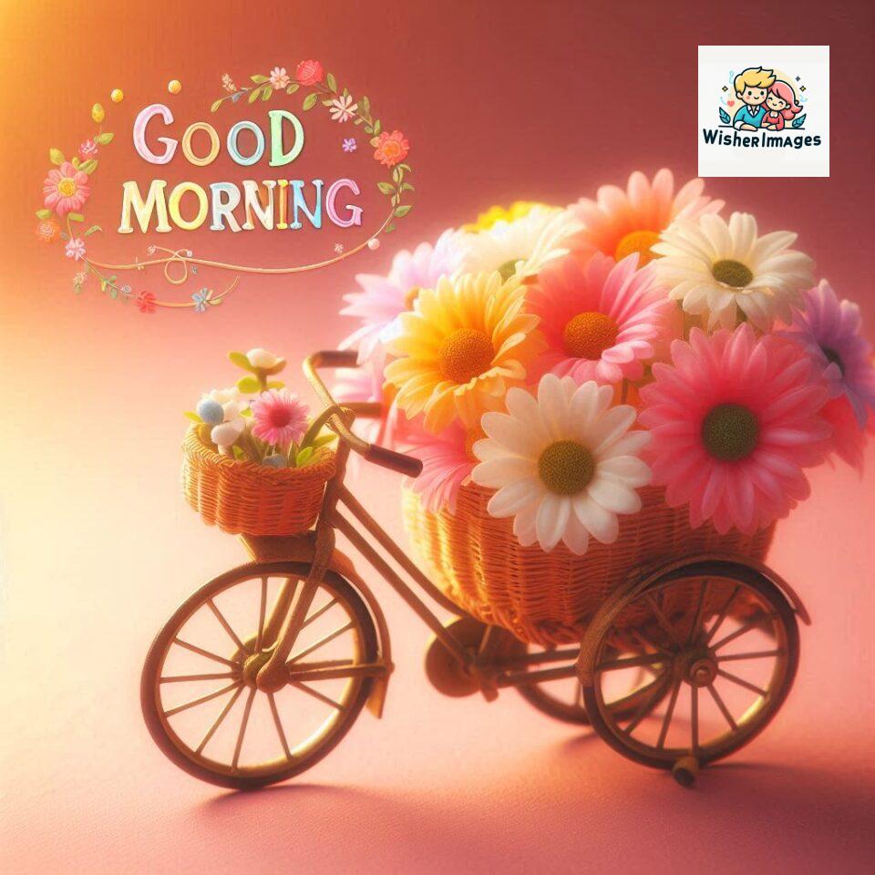 free good morning images for whatsapp miniature bicycle with flowers good morning sunrise jpg ()