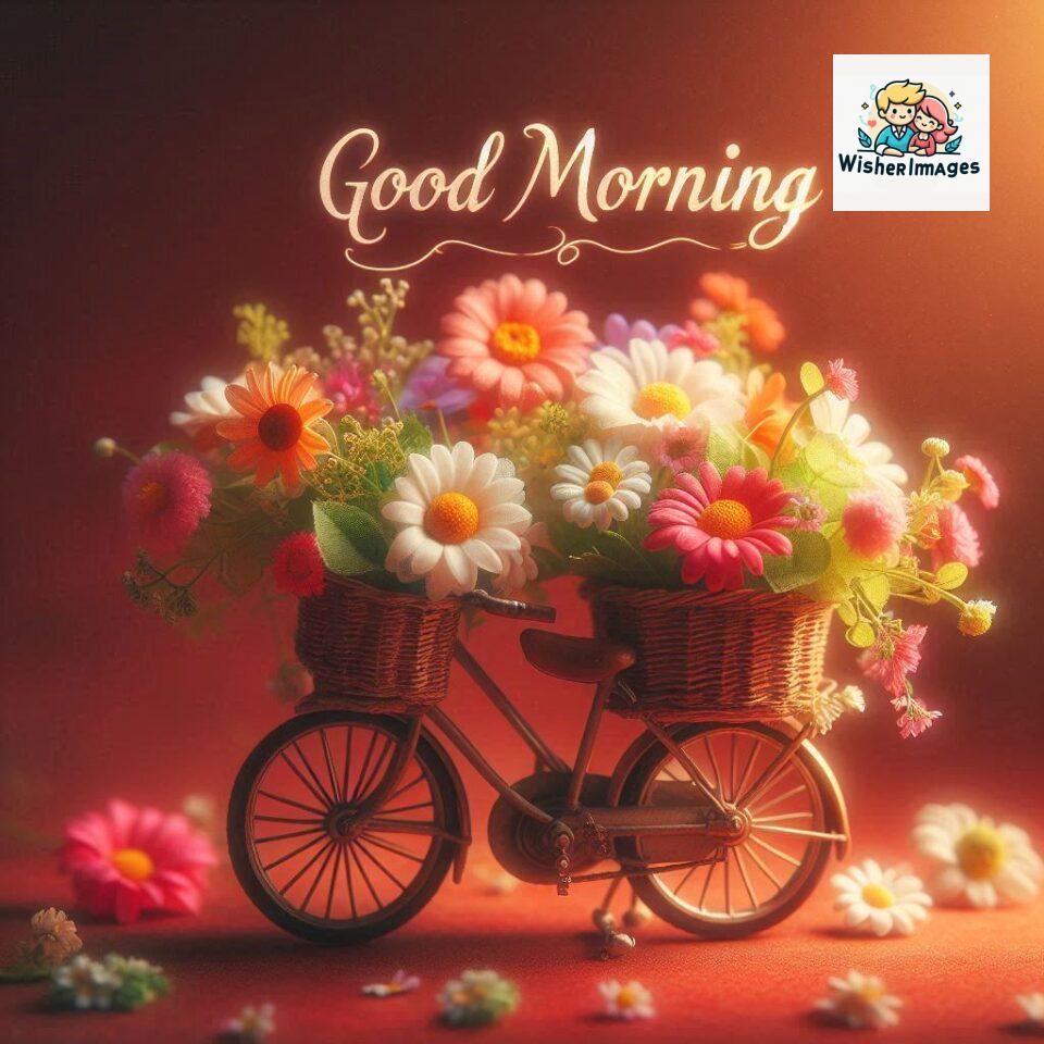 free good morning images for whatsapp miniature bicycle with flowers good morning sunrise jpg ()