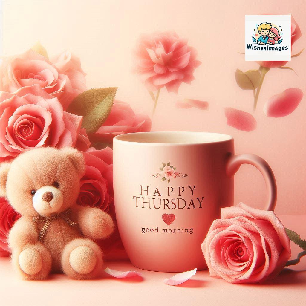 happy thursday good morning images for whatsapp in english thursday good morning images with cup flowers ()