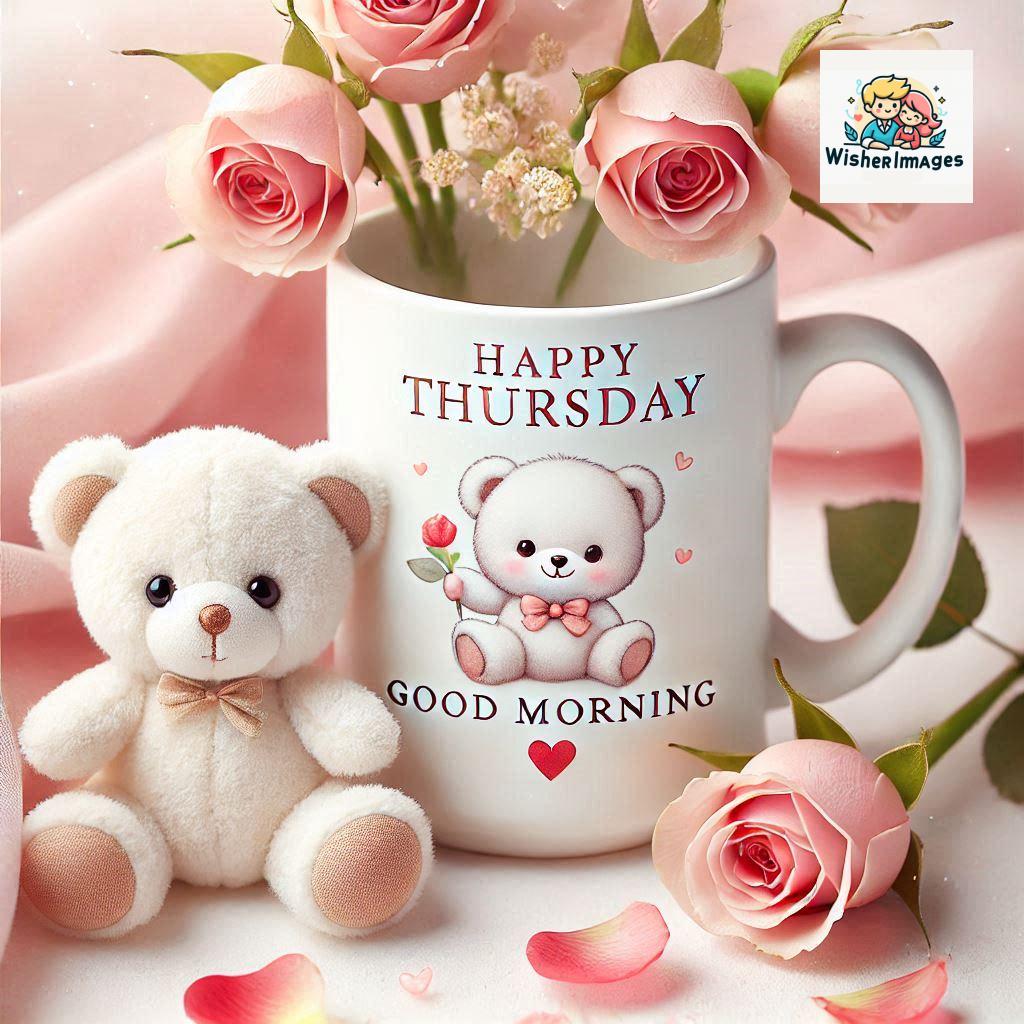 happy thursday good morning images for whatsapp in english thursday good morning images with cup flowers ()