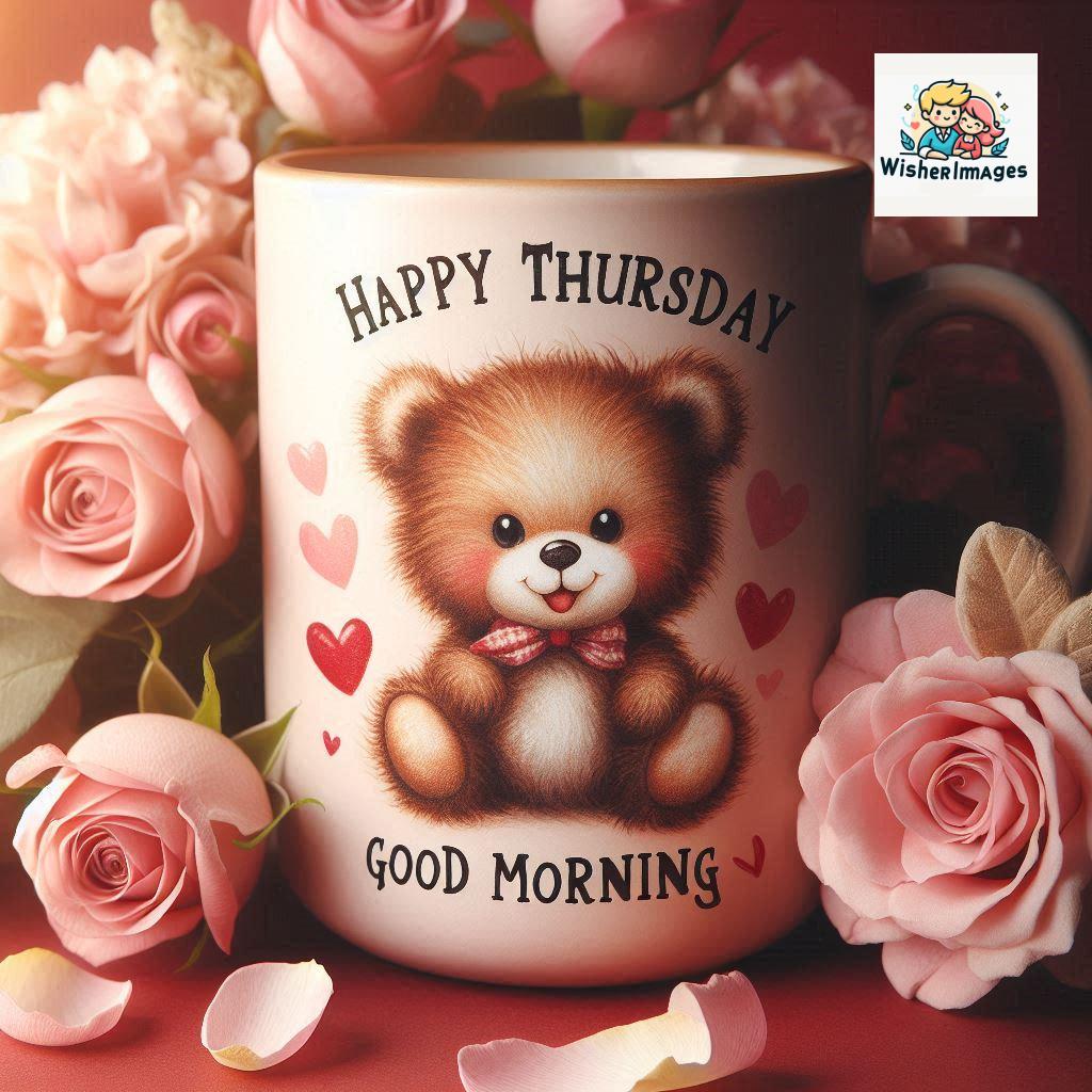 happy thursday good morning images for whatsapp in english thursday good morning images with cup flowers ()