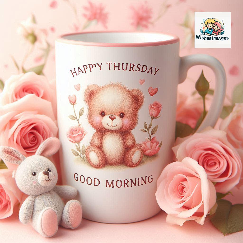 happy thursday good morning images for whatsapp in english thursday good morning images with cup flowers ()