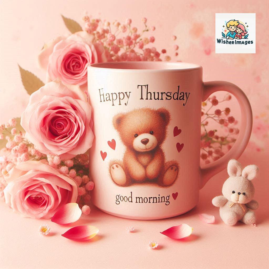 happy thursday good morning images for whatsapp in english thursday good morning images with cup flowers ()