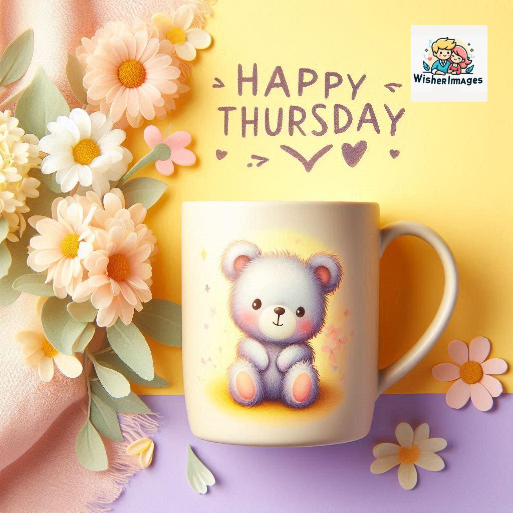 happy thursday good morning images for whatsapp in english thursday good morning images with cup flowers ()