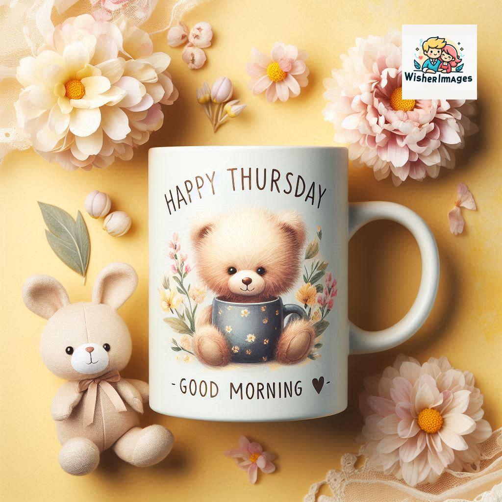 happy thursday good morning images for whatsapp in english thursday good morning images with cup flowers ()