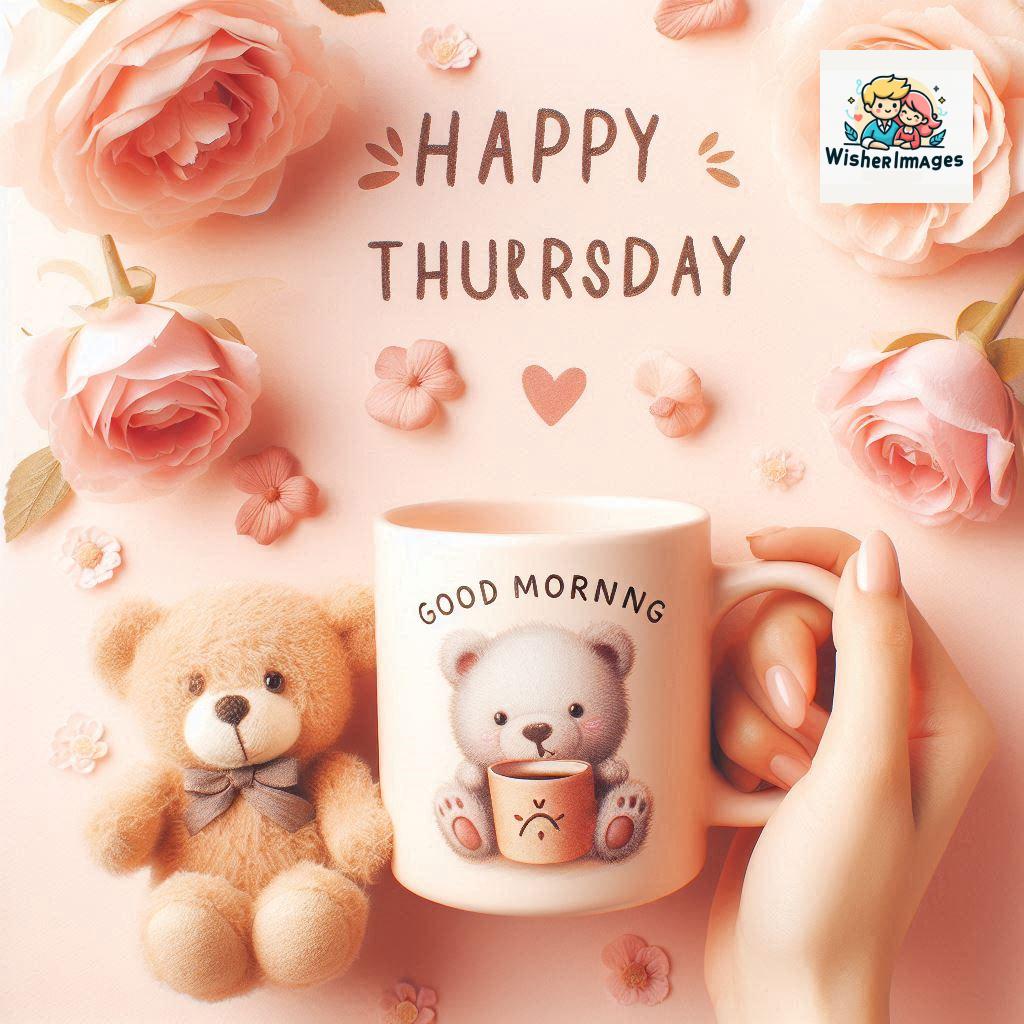 happy thursday good morning images for whatsapp in english thursday good morning images with cup flowers ()