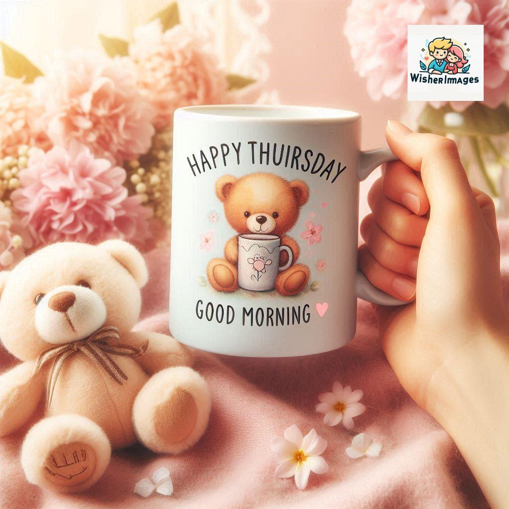 happy thursday good morning images for whatsapp in english thursday good morning images with cup flowers ()