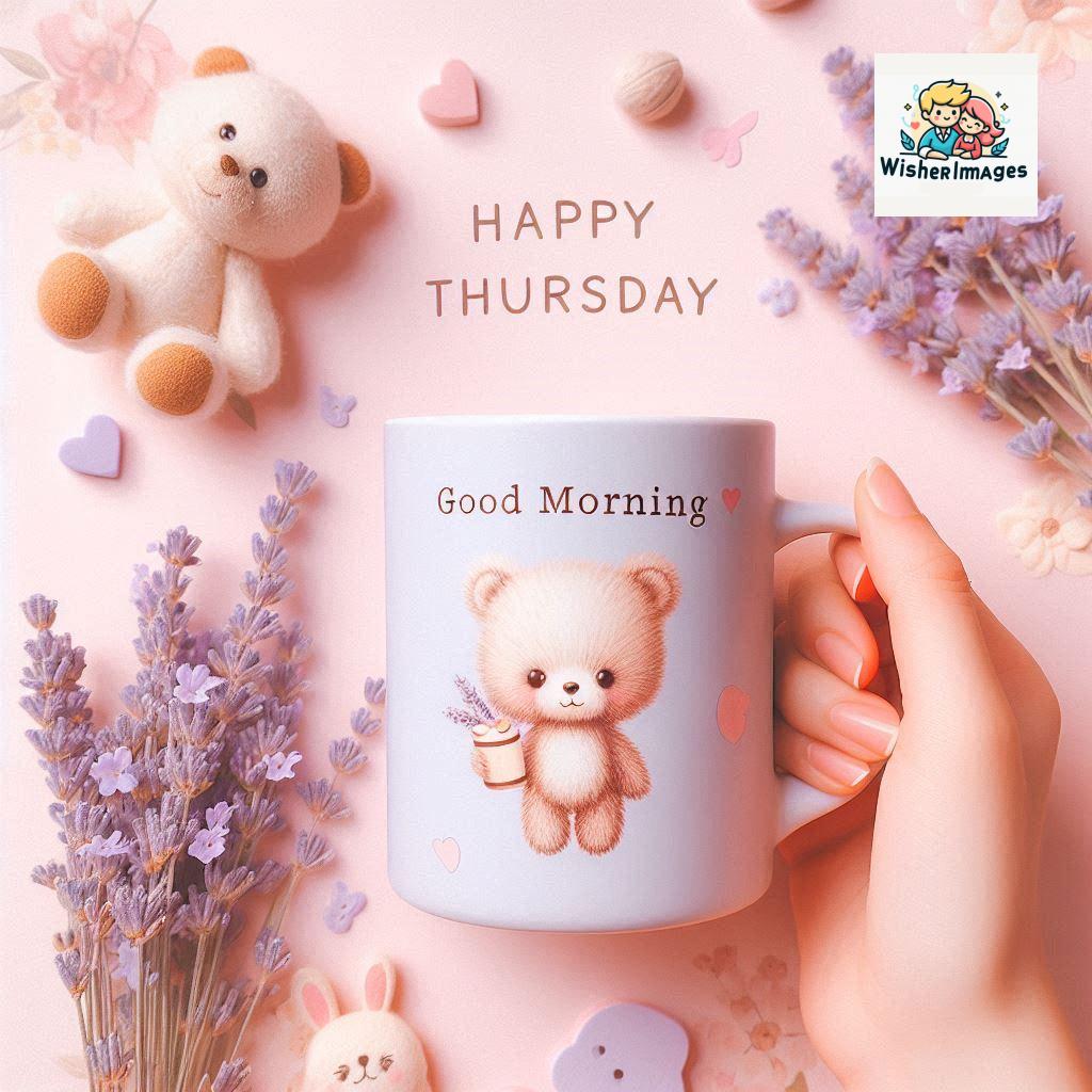 happy thursday good morning images for whatsapp in english thursday good morning images with cup flowers ()