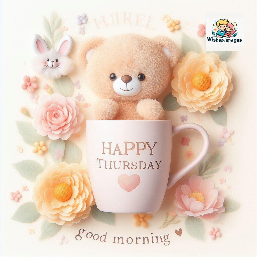 happy thursday good morning images for whatsapp in english thursday good morning images with cup flowers ()