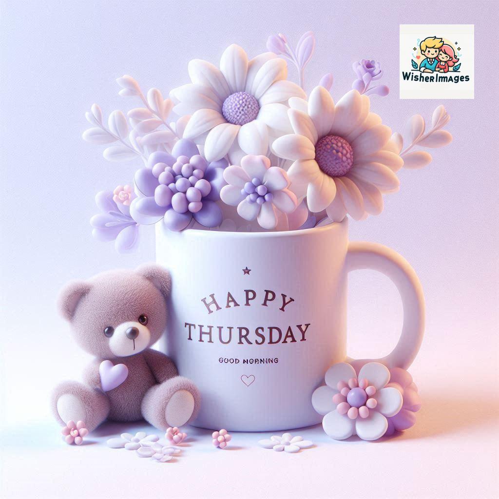 happy thursday good morning images for whatsapp in english thursday good morning images with cup flowers ()