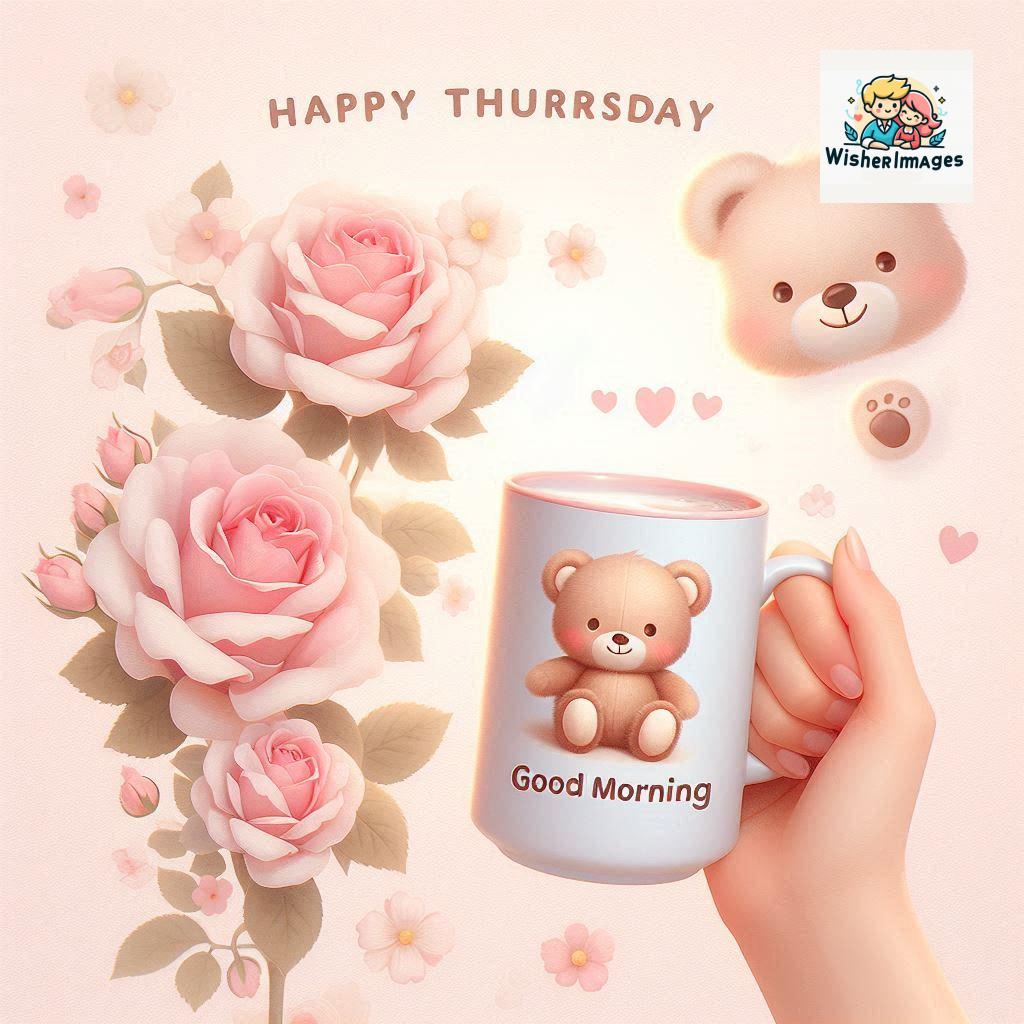 happy thursday good morning images for whatsapp in english thursday good morning images with cup flowers ()