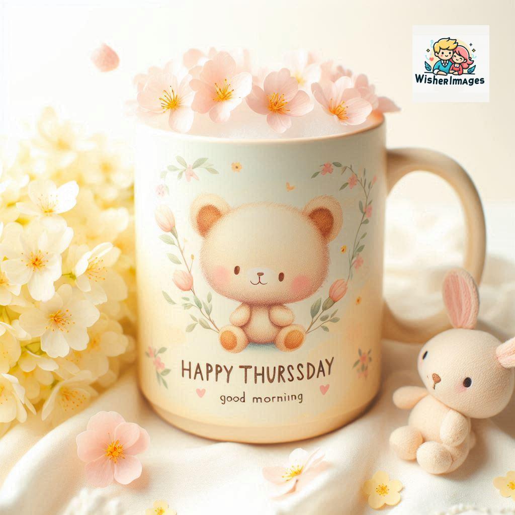 happy thursday good morning images for whatsapp in english thursday good morning images with cup flowers ()