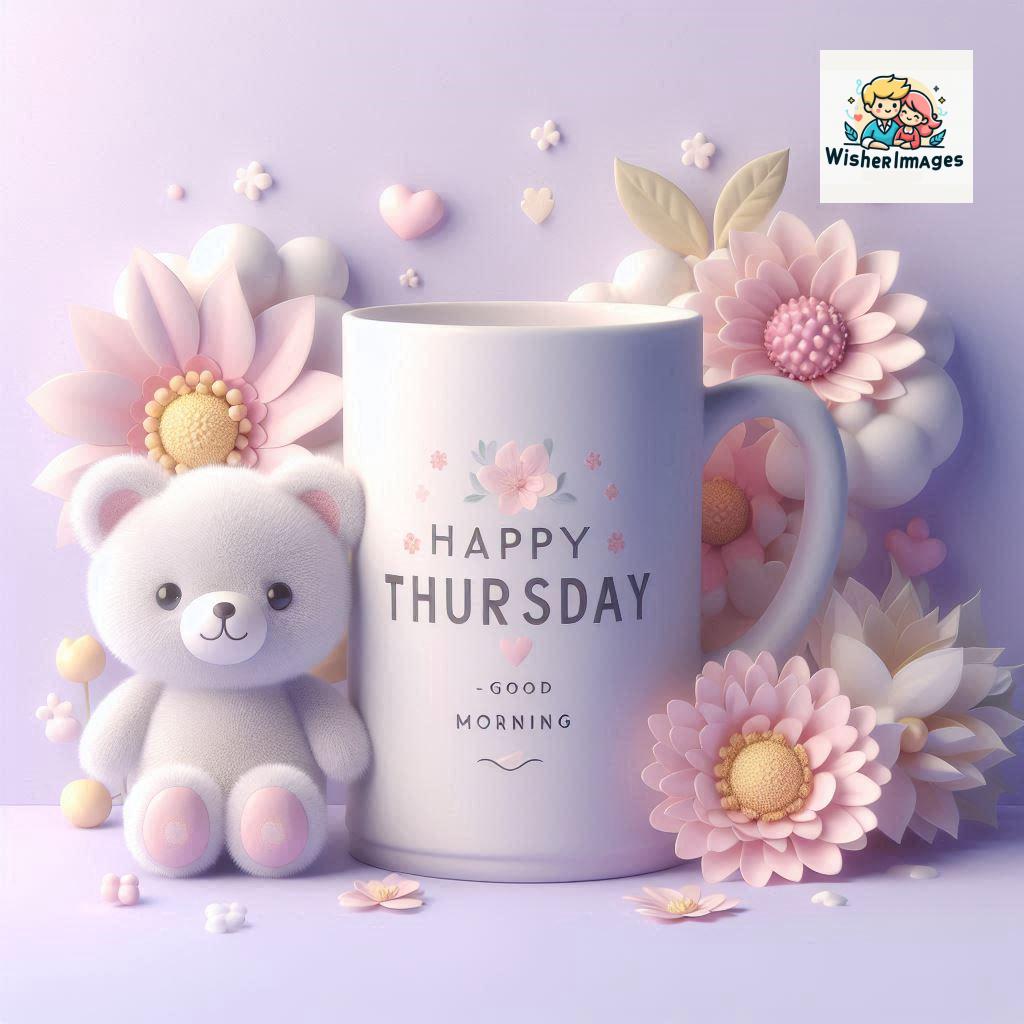 happy thursday good morning images for whatsapp in english thursday good morning images with cup flowers ()