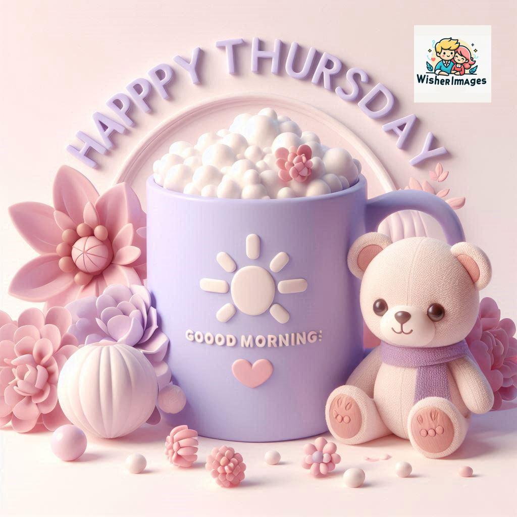 happy thursday good morning images for whatsapp in english thursday good morning images with cup flowers ()