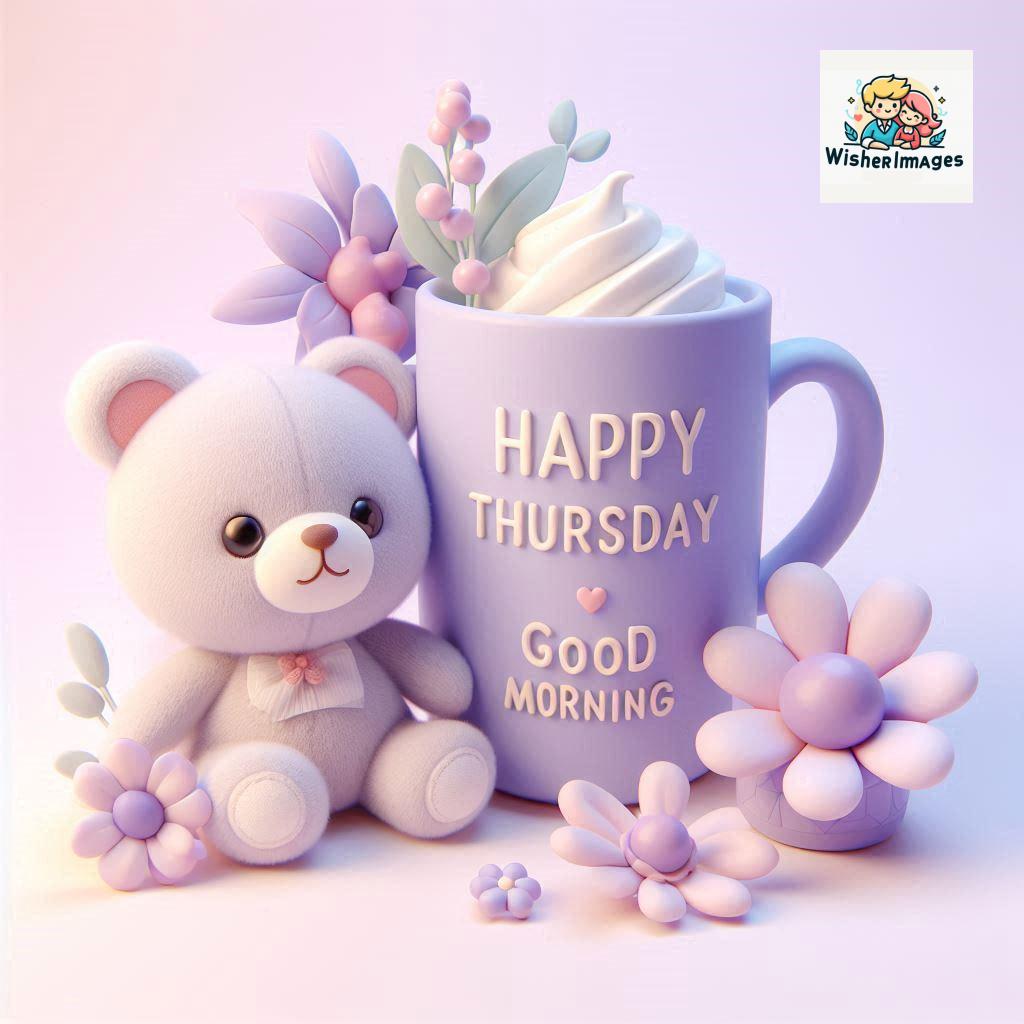 happy thursday good morning images for whatsapp in english thursday good morning images with cup flowers ()