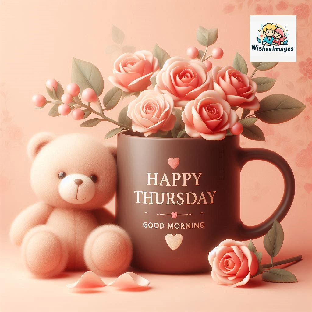 happy thursday good morning images for whatsapp in english thursday good morning images with cup flowers ()