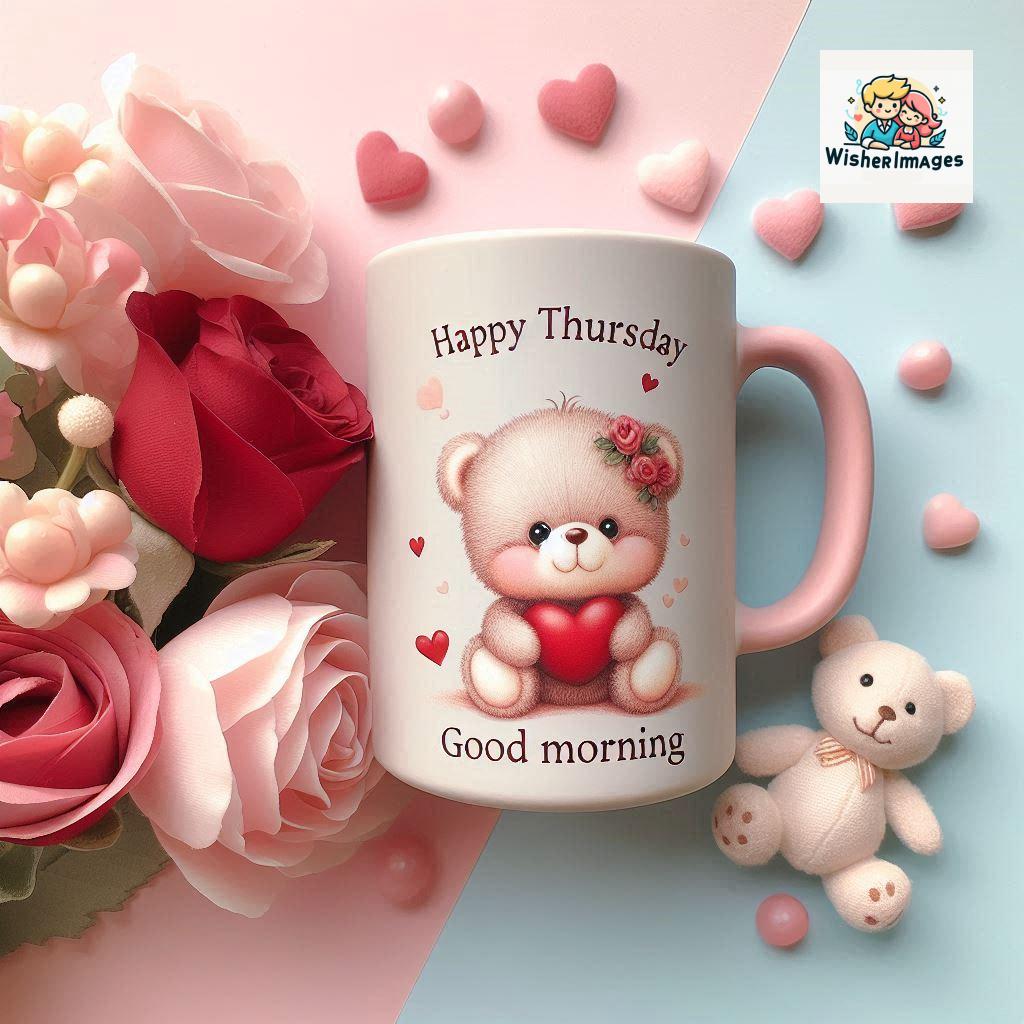 happy thursday good morning images for whatsapp in english thursday good morning images with cup flowers ()