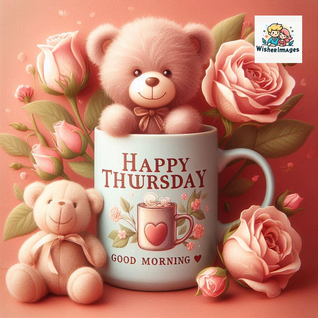 happy thursday good morning images for whatsapp in english thursday good morning images with cup flowers ()