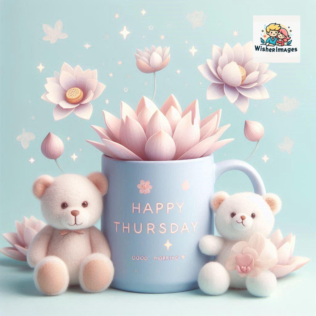 happy thursday good morning images for whatsapp in english thursday good morning images with cup flowers ()