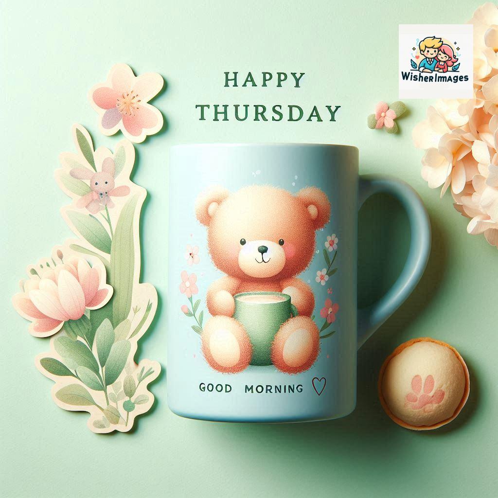 happy thursday good morning images for whatsapp in english thursday good morning images with cup flowers ()