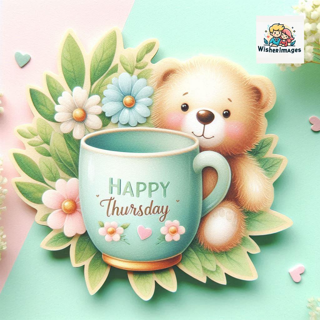 happy thursday good morning images for whatsapp in english thursday good morning images with cup flowers ()