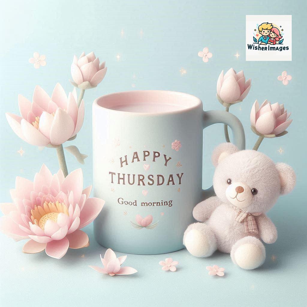 happy thursday good morning images for whatsapp in english thursday good morning images with cup flowers ()