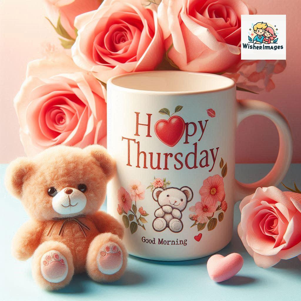 happy thursday good morning images for whatsapp in english thursday good morning images with cup flowers ()