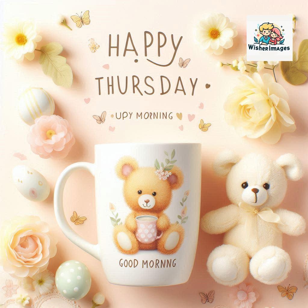 happy thursday good morning images for whatsapp in english thursday good morning images with cup flowers ()