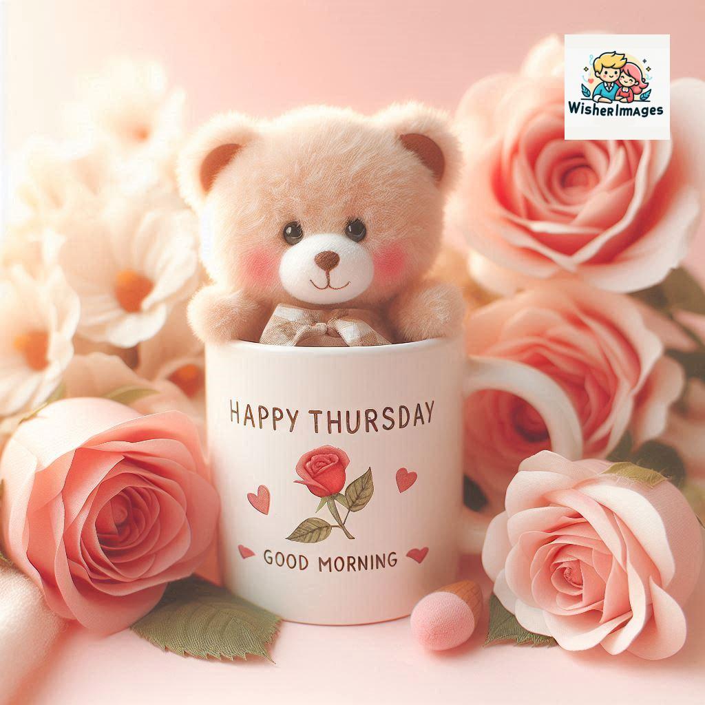 happy thursday good morning images for whatsapp in english thursday good morning images with cup flowers ()