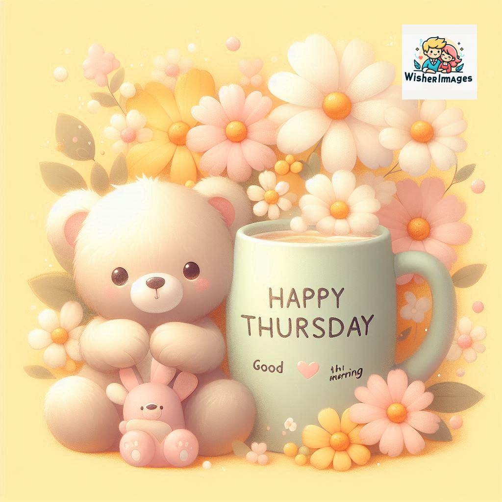 happy thursday good morning images for whatsapp in english thursday good morning images with cup flowers ()