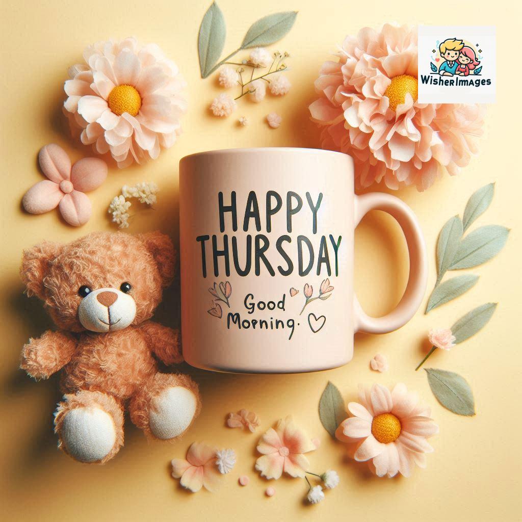 happy thursday good morning images for whatsapp in english thursday good morning images with cup flowers ()