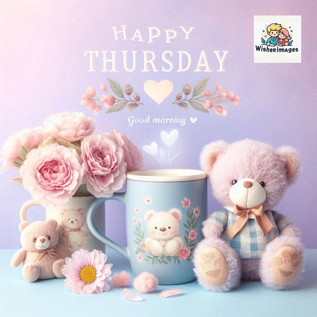 happy thursday good morning images for whatsapp in english thursday good morning images with cup flowers ()