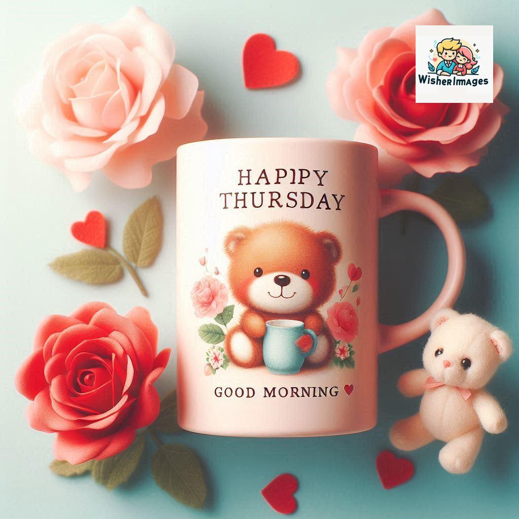 happy thursday good morning images for whatsapp in english thursday good morning images with cup flowers ()