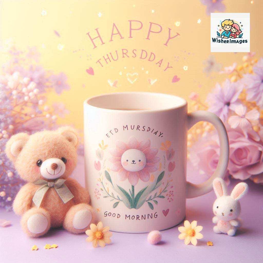 happy thursday good morning images for whatsapp in english thursday good morning images with cup flowers ()