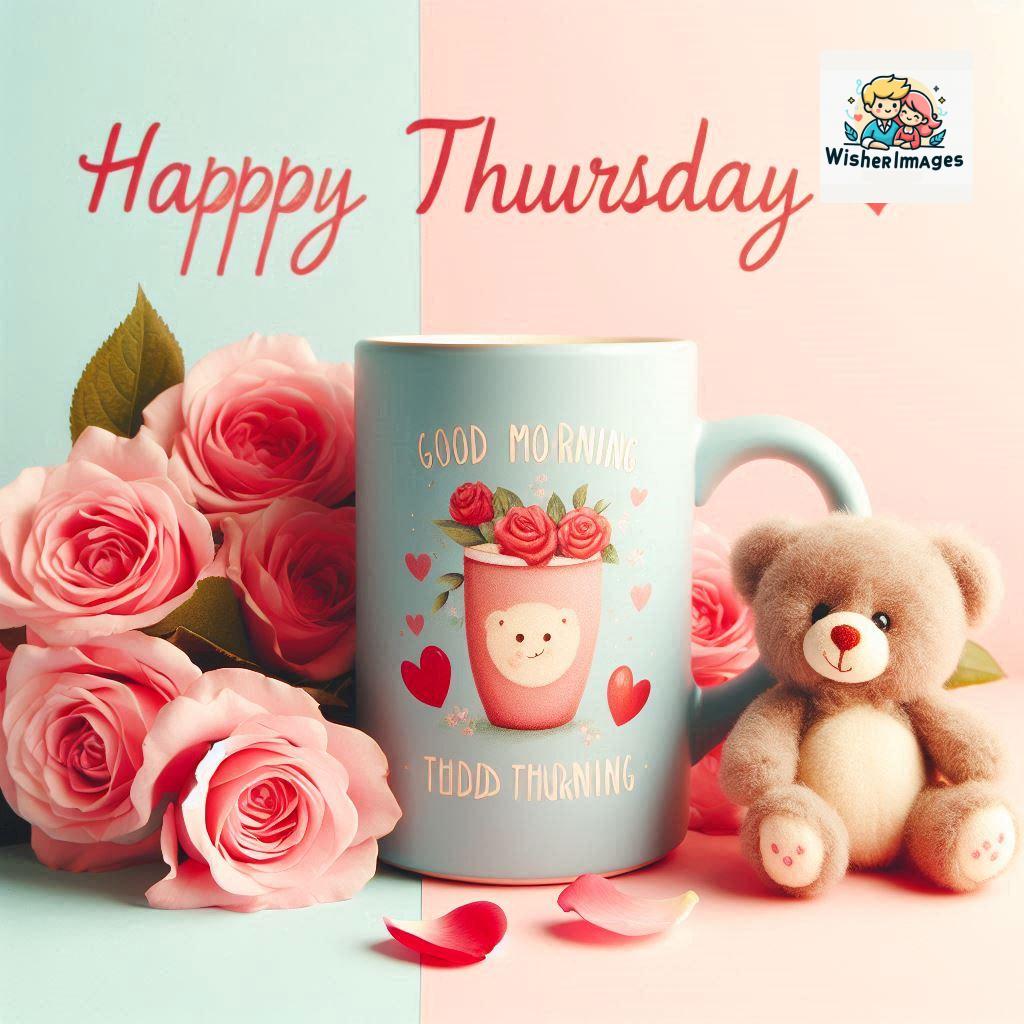 happy thursday good morning images for whatsapp in english thursday good morning images with cup flowers ()