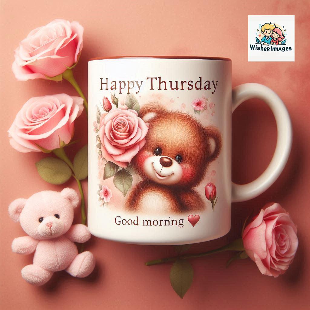 happy thursday good morning images for whatsapp in english thursday good morning images with cup flowers ()