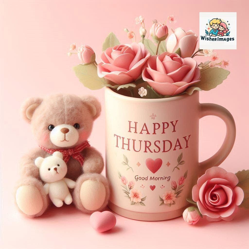 happy thursday good morning images for whatsapp in english thursday good morning images with cup flowers ()