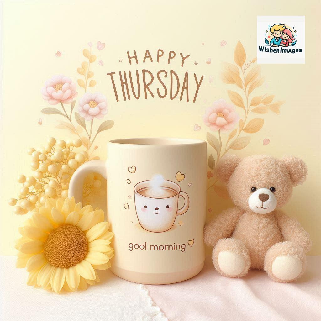 happy thursday good morning images for whatsapp in english thursday good morning images with cup flowers ()