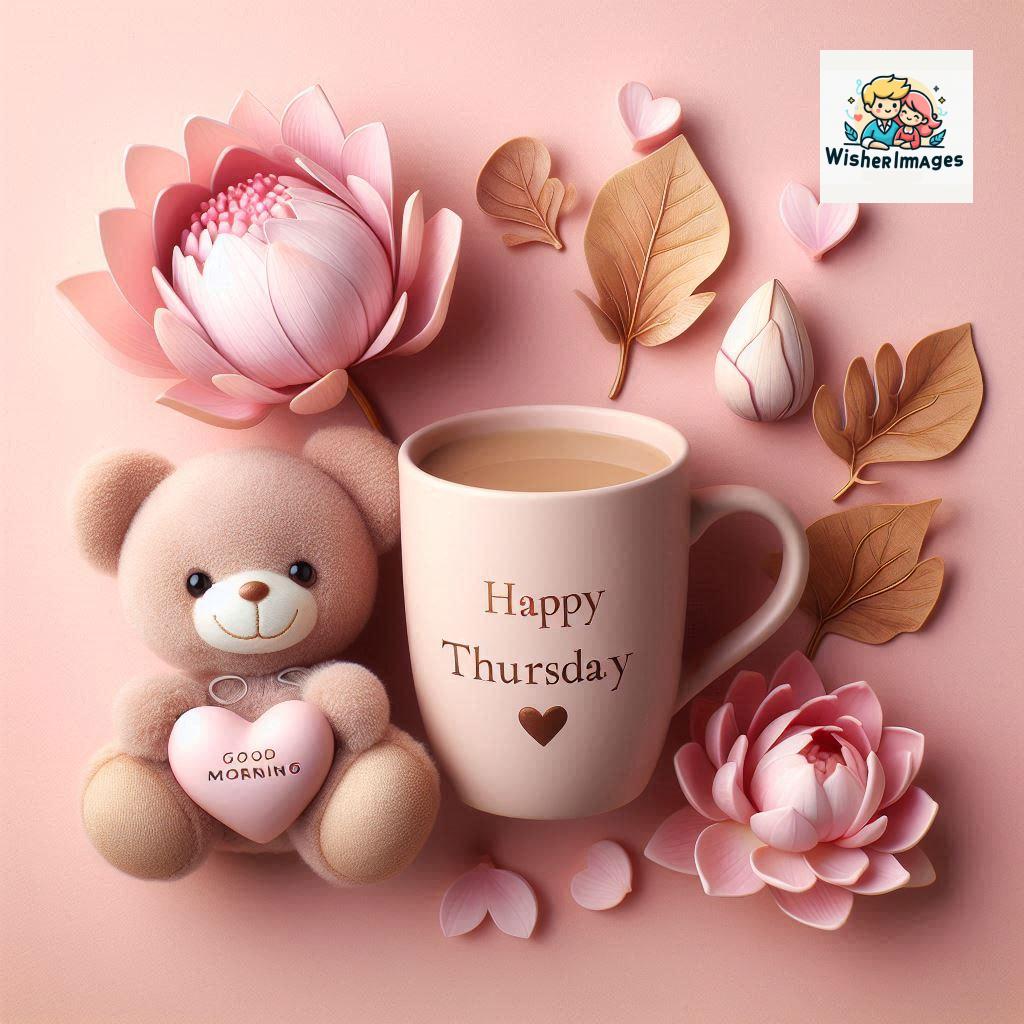 happy thursday good morning images for whatsapp in english thursday good morning images with cup flowers ()