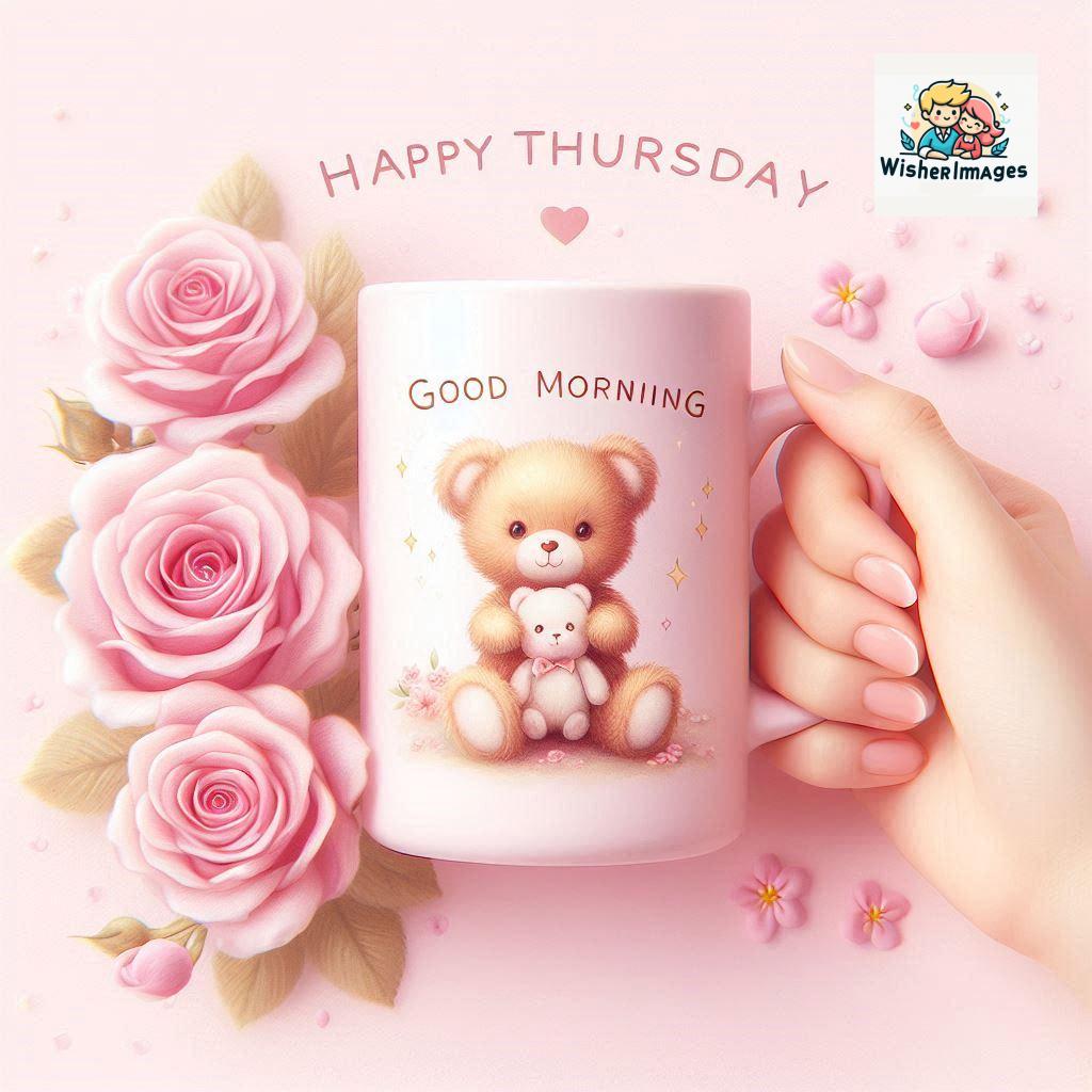 happy thursday good morning images for whatsapp in english thursday good morning images with cup flowers ()