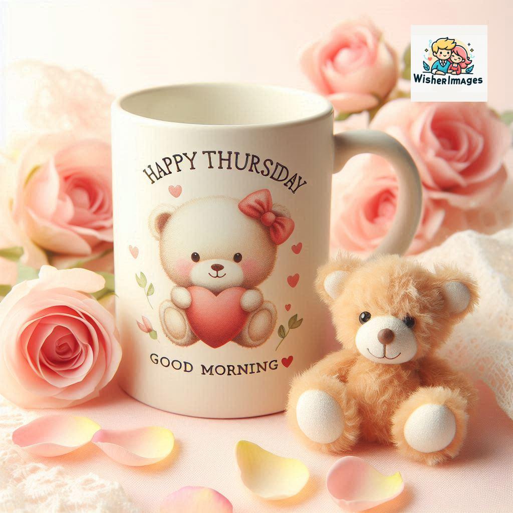 happy thursday good morning images for whatsapp in english thursday good morning images with cup flowers ()