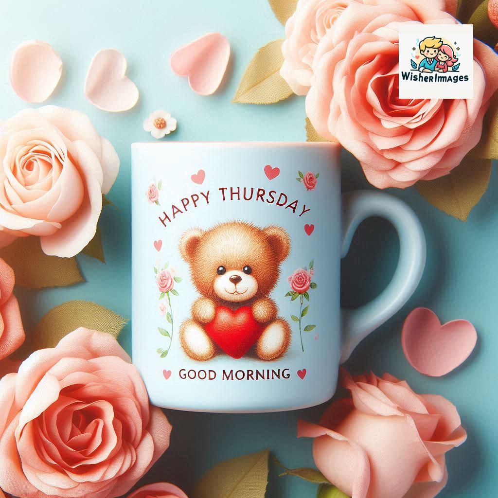 happy thursday good morning images for whatsapp in english thursday good morning images with cup flowers ()