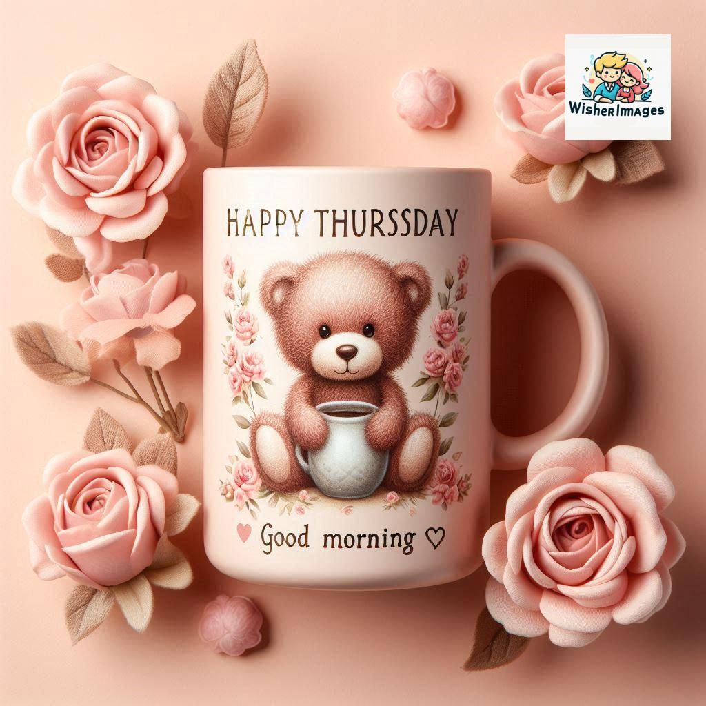 happy thursday good morning images for whatsapp in english thursday good morning images with cup flowers ()