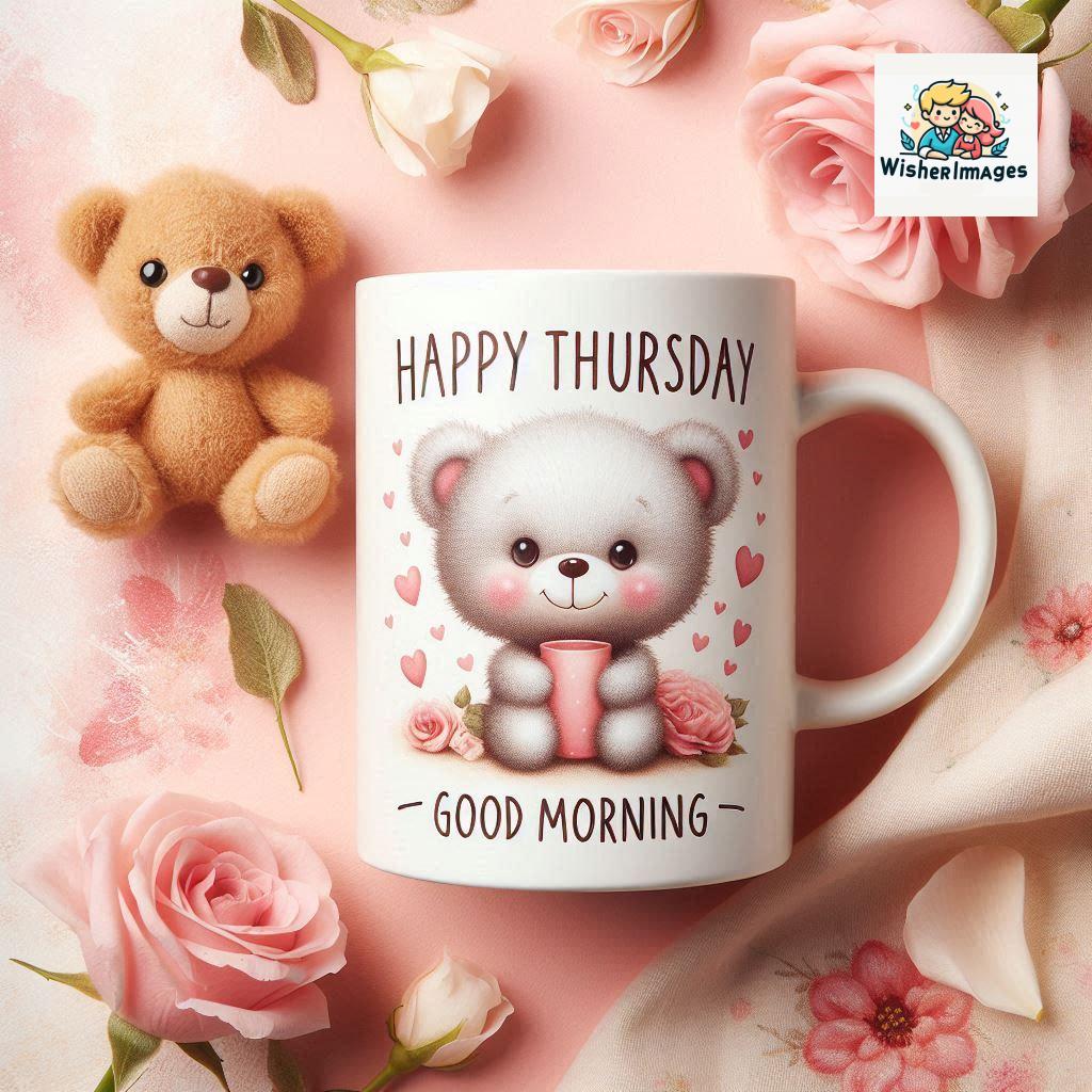 happy thursday good morning images for whatsapp in english thursday good morning images with cup flowers ()