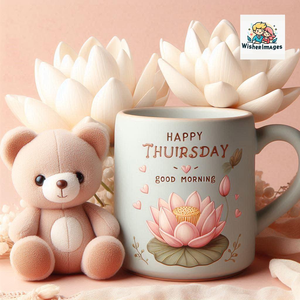 happy thursday good morning images for whatsapp in english thursday good morning images with cup flowers ()